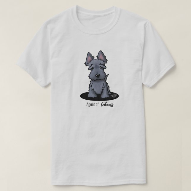 KiniArt Cute Scottie T-Shirt (Design Front)
