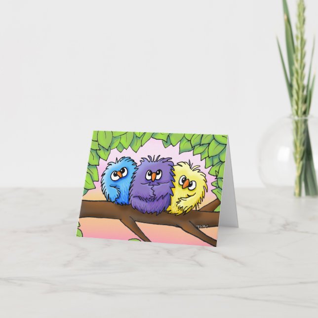 KiniArt Ditzy Chicks Thank You Card (Front)
