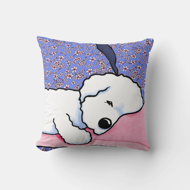 KiniArt Dog Tired Bichon Cushion (Front)