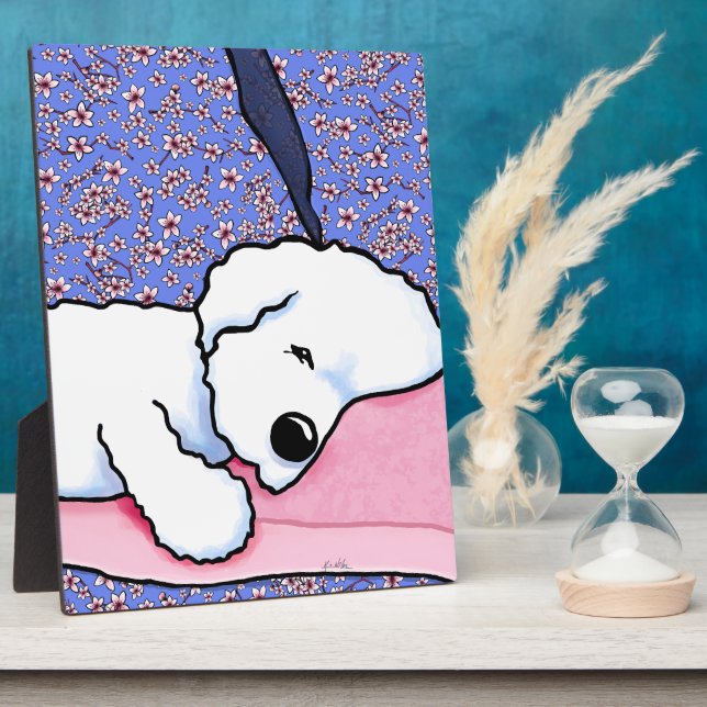 KiniArt Dog Tired Bichon Plaque (Side)