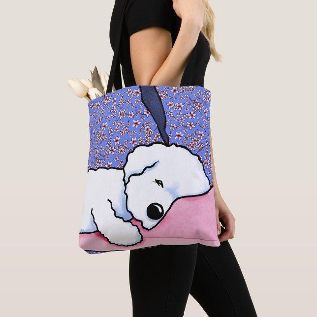 KiniArt Dog Tired Bichon Tote Bag (Close Up)