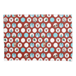 KiniArt Dogs Snowman Christmas Pillowcase