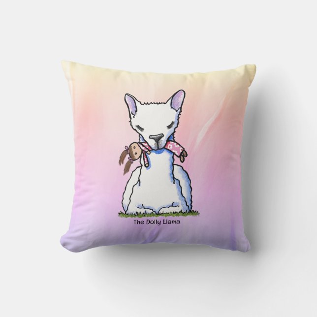 KiniArt Dolly Llama  Cushion (Front)