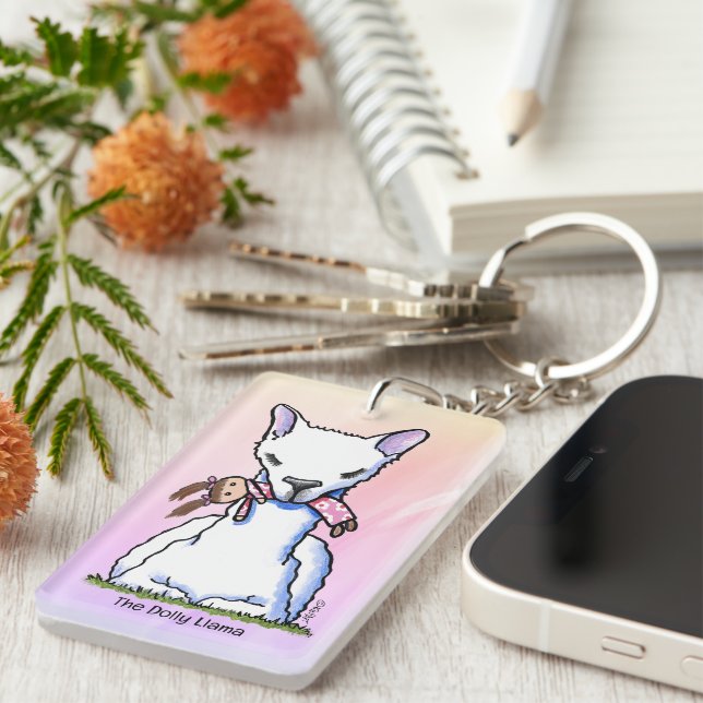 KiniArt Dolly Llama  Key Ring (Front Right)