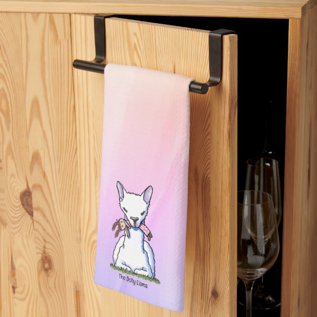 KiniArt Dolly Llama  Tea Towel (Thirds Fold)