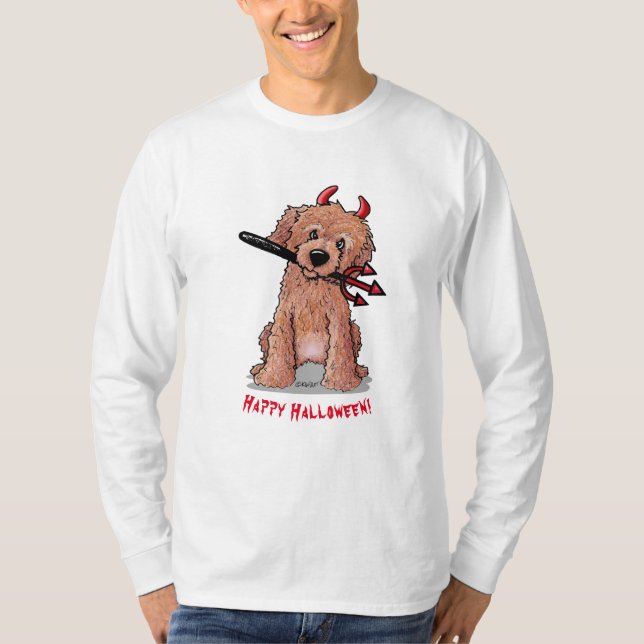 KiniArt Doodle Dog Halloween T-Shirt (Front)