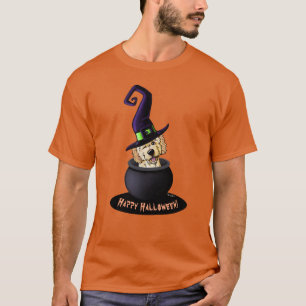 KiniArt Doodle Dog Witch Halloween T-Shirt
