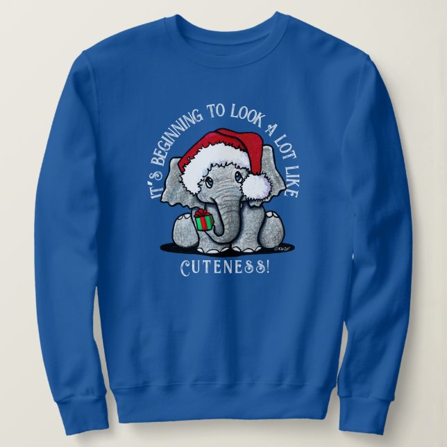 KiniArt Elephant Christmas Sweatshirt (Design Front)
