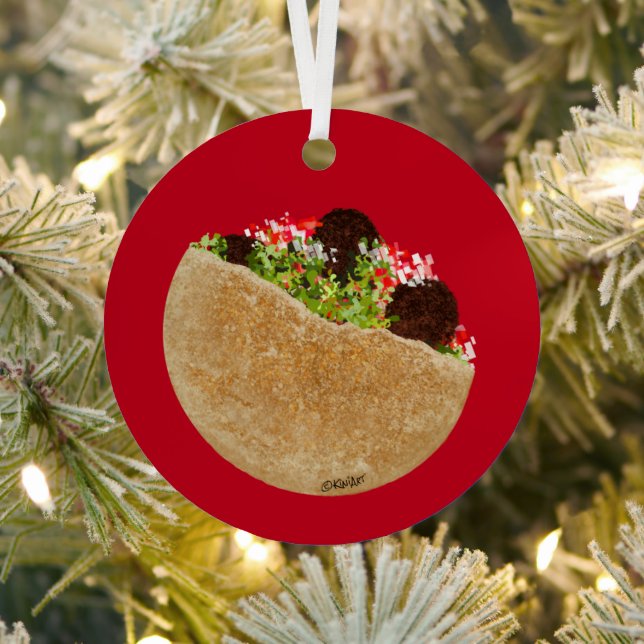 KiniArt Falafel Sandwich Metal Tree Decoration (Insitu)