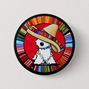 KiniArt Fiesta Westie Classic Round Sticker 6 Cm Round Badge