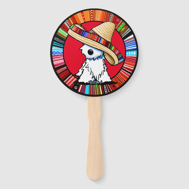 KiniArt Fiesta Westie Hand Fan (Front)