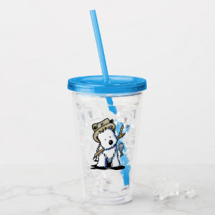 KiniArt Fishing Westie Acrylic Tumbler