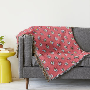 KiniArt Floral Coral Throw Blanket
