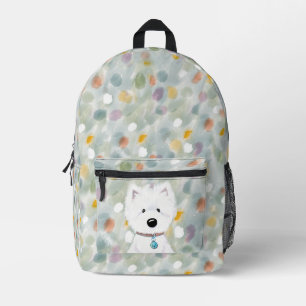 KiniArt Fluffy Westie Impressions Printed Backpack