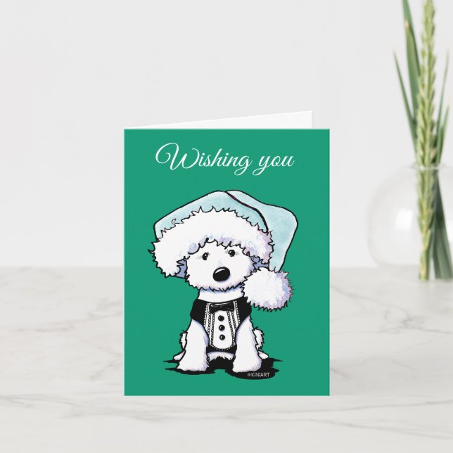KiniArt Formal Westie Dog Christmas Cards (Front)