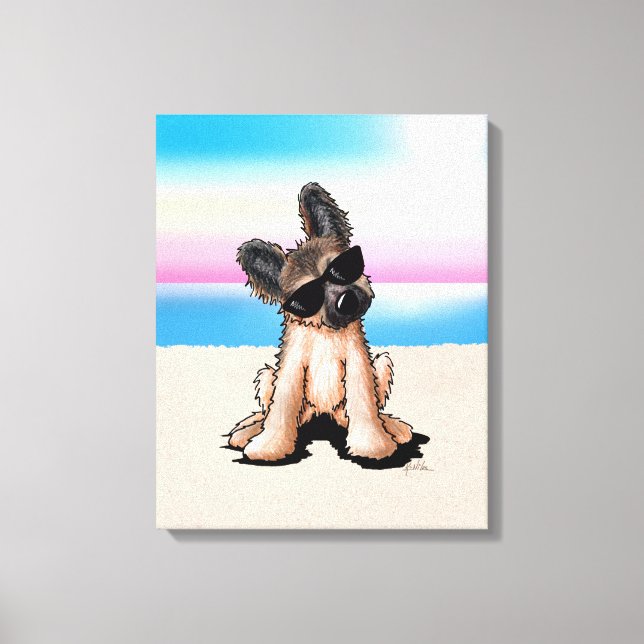 KiniArt German Shepherd Beach Canvas Print (Front)