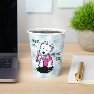 KiniArt Glamour Westie Floral Paper Cups