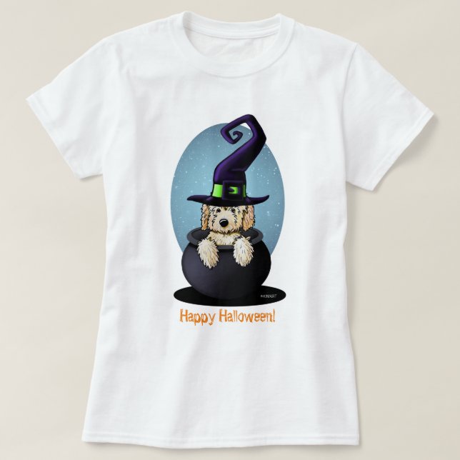 KiniArt Goldendoodle Halloween T-Shirt (Design Front)