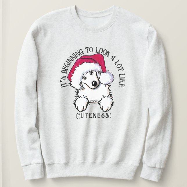 KiniArt Great Pyrenees Christmas Sweatshirt (Design Front)