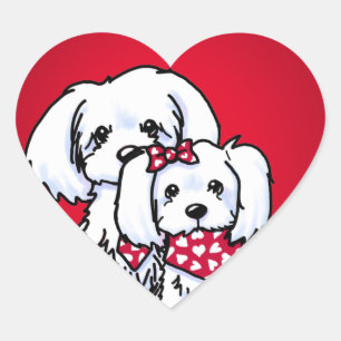 KiniArt Gully & Gidget Red Heart Stickers