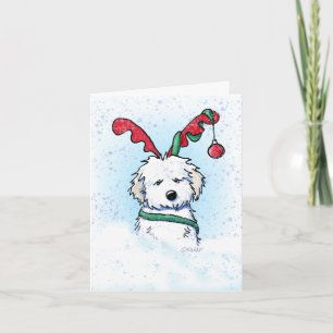 KiniArt Havanese Reindeer Card