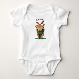 KiniArt Highland Cow Christmas Baby Bodysuit
