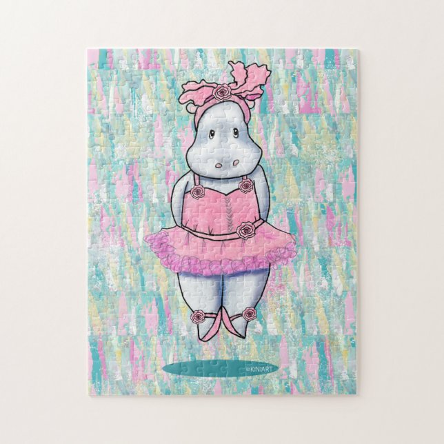 KiniArt Hippo Ballerina Jigsaw Puzzle (Vertical)