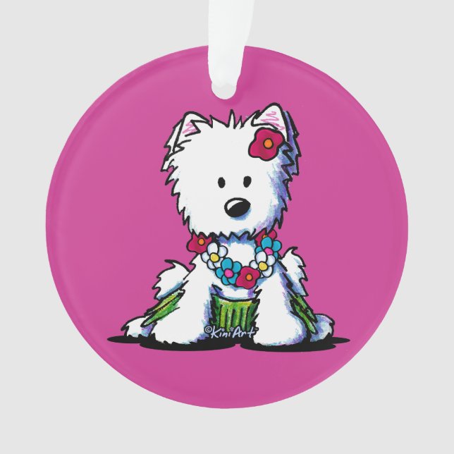 KiniArt Hula Girl Westie Ornament (Front)