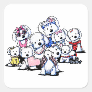 KiniArt International Women's Day Dogs Square Sticker