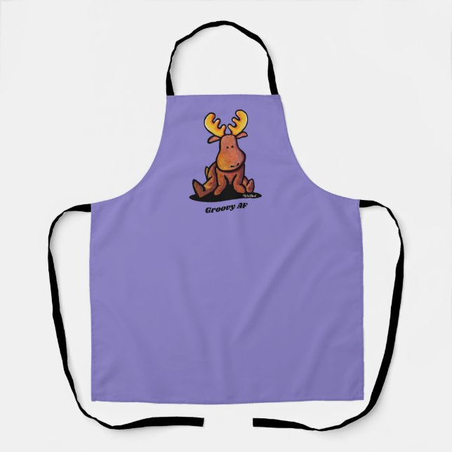 KiniArt Jazzy Moose All-Over Print Apron (Front)
