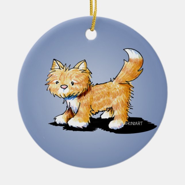 KiniArt Kitty Cat Ceramic Tree Decoration (Front)