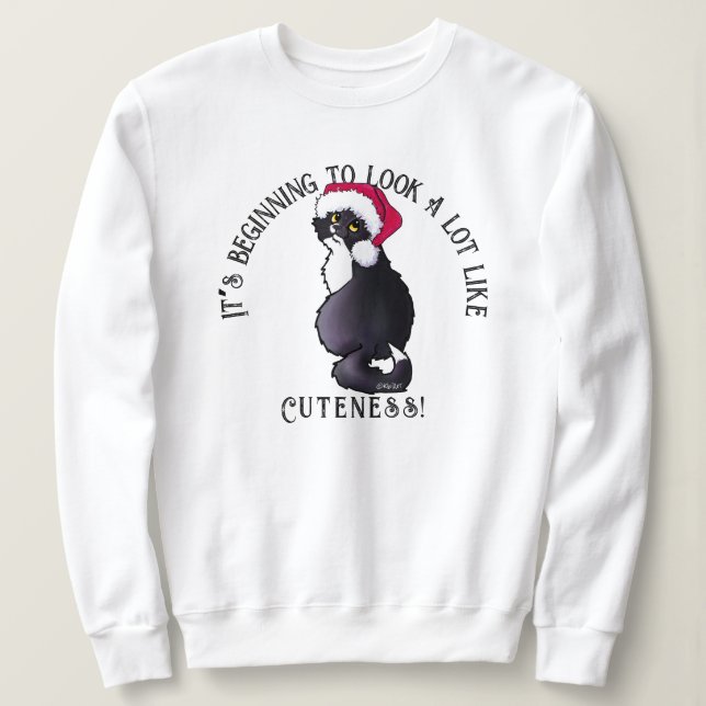 KiniArt Kitty Cat Christmas Sweatshirt (Design Front)