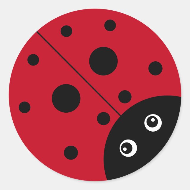 KiniArt Ladybug Classic Round Sticker (Front)