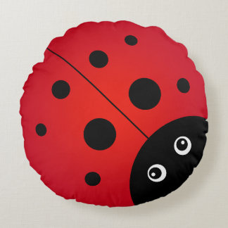 KiniArt Ladybug Round Pillow