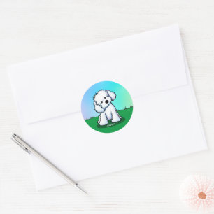 KiniArt Maltese Classic Round Sticker