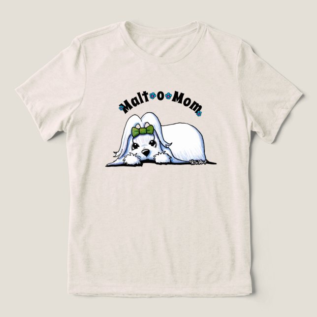 KiniArt Maltese Mum Tri-Blend Shirt (Design Front)