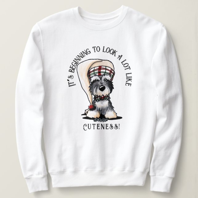 KiniArt Mini Schnauzer Christmas Sweatshirt (Design Front)