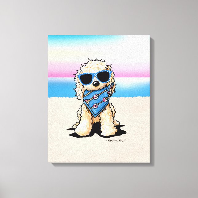 KiniArt Nautical Pup Beach Canvas Print (Front)