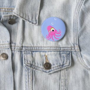 KiniArt Octopus 6 Cm Round Badge