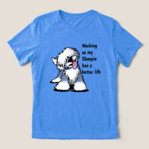 KiniArt Old English Sheepdog T-Shirt Tri-Blend Shirt