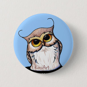KiniArt OWL 6 Cm Round Badge