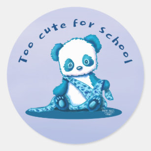KiniArt Panda Cub Classic Round Sticker