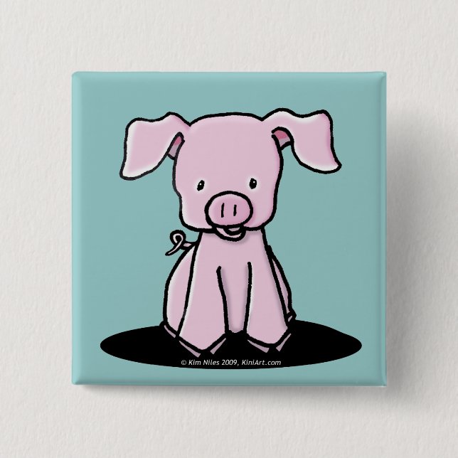 KiniArt Piglet Pin Button (Front)