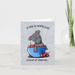 KiniArt Pitbull Puppy Thank You Card