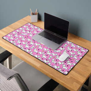 KiniArt Playful Westies Pink Desk Mat