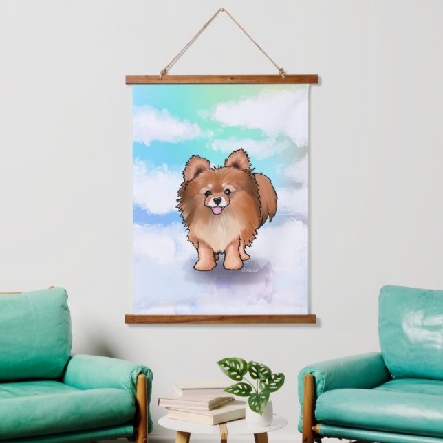 KiniArt Pomeranian Hanging Tapestry (Living Room)