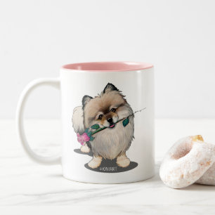 KiniArt Pomeranian Walter Portrait Two-Tone Coffee Mug