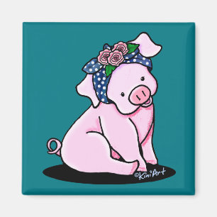 KiniArt Pretty Pig Magnet