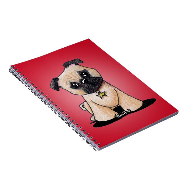 KiniArt Pug Notebook (Right Side)
