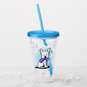 KiniArt Purple Lover Westie Acrylic Tumbler